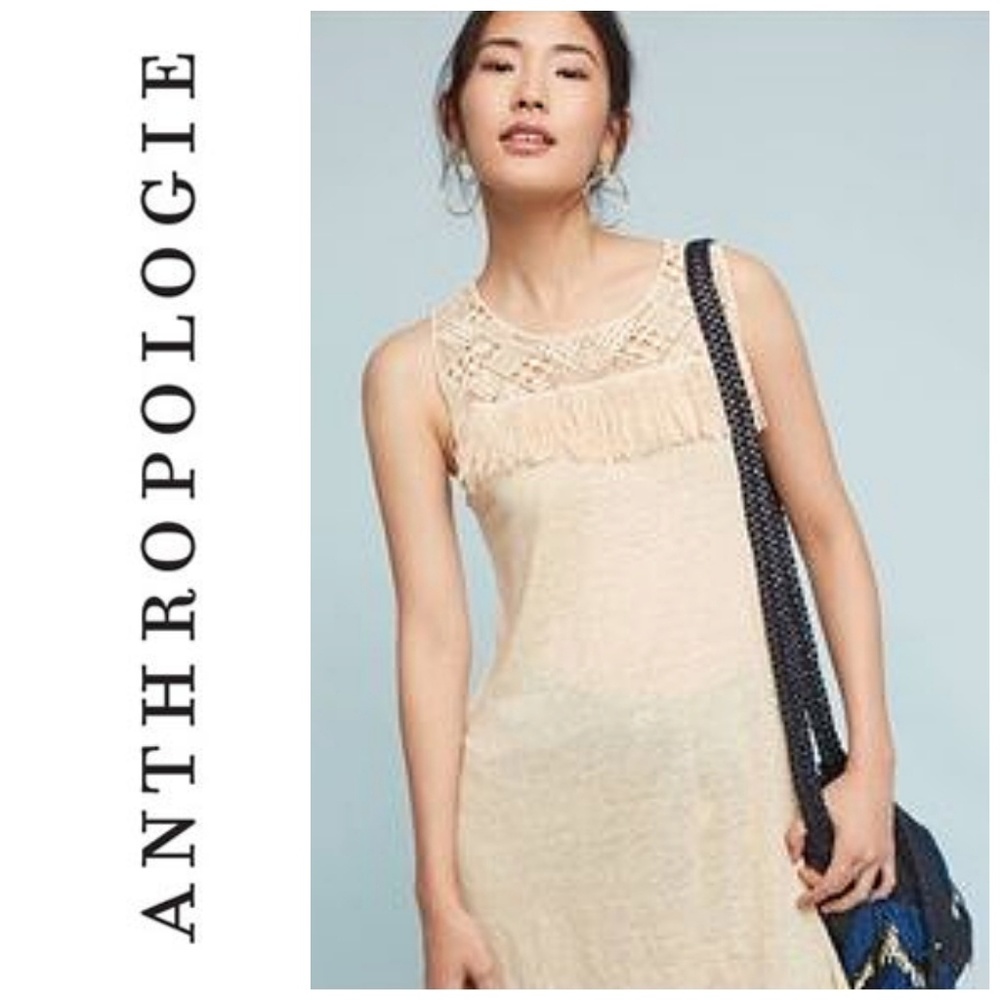 Anthropologie James Coviello Tyra Fringe Tank
